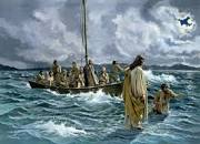 Jesus on Lake Galilee with Pet